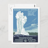 Vintage Travel Poster, geelsteen Briefkaart (Voorkant / Achterkant)