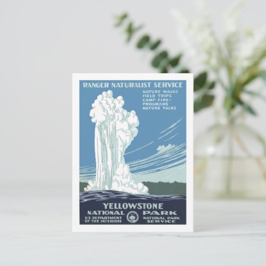 Vintage Travel Poster, geelsteen Briefkaart (Staand voorkant)