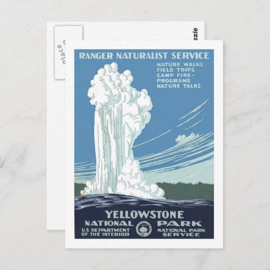 Vintage Travel Poster, geelsteen Briefkaart (Voorkant / Achterkant)