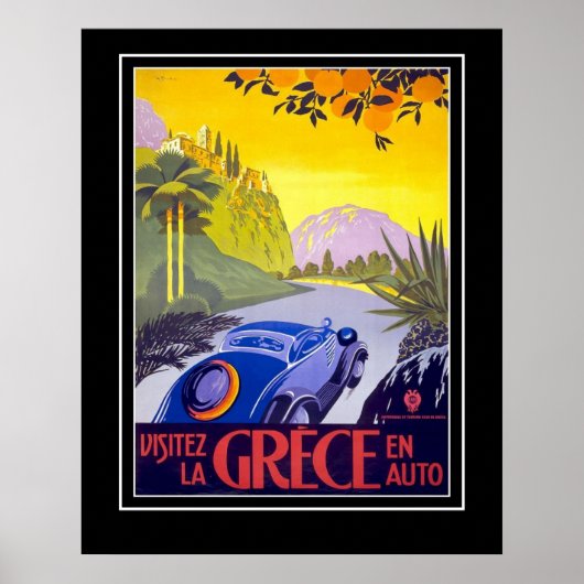 Vintage Travel Poster Griekenland Grootte (Voorkant)