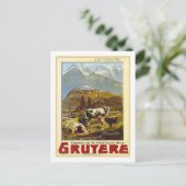Vintage Travel Poster, Gruyere Briefkaart (Staand voorkant)