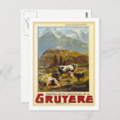 Vintage Travel Poster, Gruyere Briefkaart (Voorkant / Achterkant)