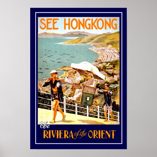 Vintage Travel Poster Hong Kong (Voorkant)