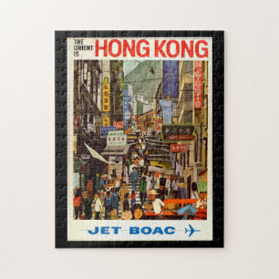 Vintage Travel Poster Hong Kong Street Legpuzzel