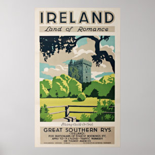 Vintage Travel Poster Ierland Blarney Castle