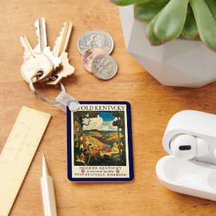 Vintage Travel Poster in Old Kentucky, NC Wyeth Sleutelhanger