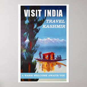 Vintage Travel Poster India-Kasjmir
