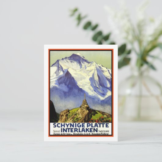 Vintage Travel Poster, Interlaken Briefkaart (Staand voorkant)