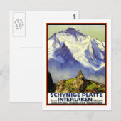 Vintage Travel Poster, Interlaken Briefkaart (Voorkant / Achterkant)