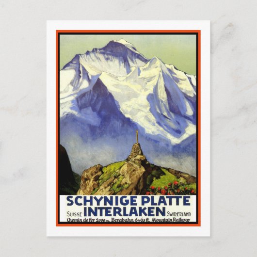 Vintage Travel Poster, Interlaken Briefkaart (Voorkant)