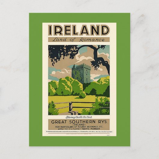 Vintage Travel Poster Ireland Blarney Castle Briefkaart (Voorkant)