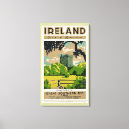 Vintage Travel Poster Ireland Blarney Castle Canvas Afdruk
