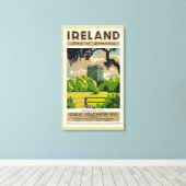 Vintage Travel Poster Ireland Blarney Castle Canvas Afdruk (Insitu (Houten vloer))