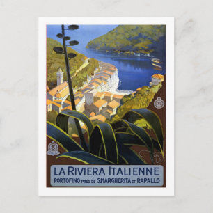Vintage Travel Poster, Italiaans Riviera Briefkaart