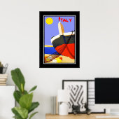 Vintage Travel Poster Italië (Thuiskantoor)