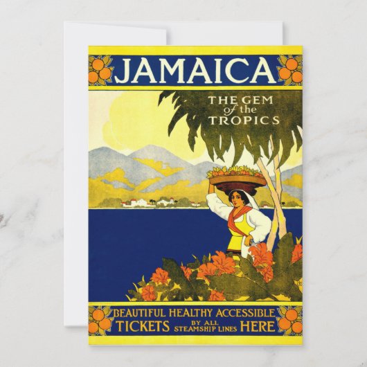 Vintage Travel Poster: Jamaica Kaart (Voorkant)