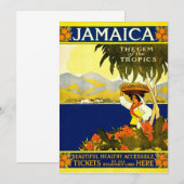 Vintage Travel Poster: Jamaica Kaart (Voorkant / Achterkant)