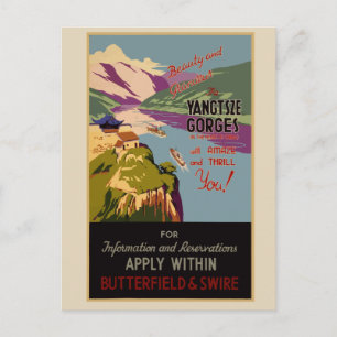 Vintage Travel Poster Jangtsze China Briefkaart