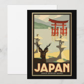 Vintage Travel Poster Japan Schildkunst Feestdagenkaart (Voorkant / Achterkant)