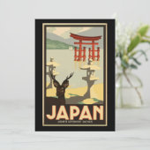 Vintage Travel Poster Japan Schildkunst Feestdagenkaart (Staand voorkant)