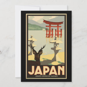 Vintage Travel Poster Japan Schildkunst Feestdagenkaart