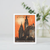 Vintage Travel Poster, Krakow Briefkaart (Staand voorkant)