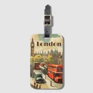 Vintage Travel Poster Londen City Centre Bagagelabel