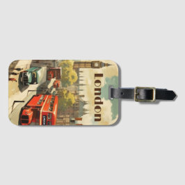 Vintage Travel Poster Londen City Centre Bagagelabel