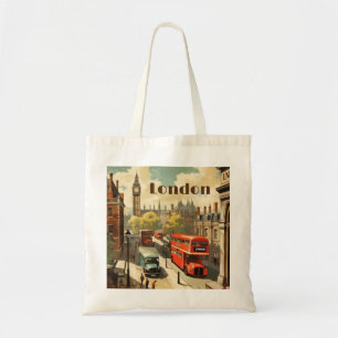 Vintage Travel Poster Londen City Centre Tote Bag