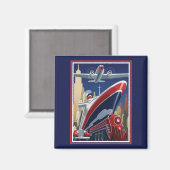 Vintage Travel Poster Magneet (Voorkant / Achterkant)