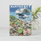Vintage Travel Poster, Map of Nantucket Island, MA (Staand voorkant)