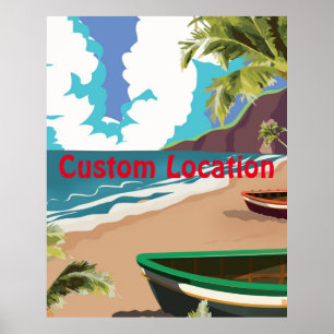 Vintage Travel Poster met aangepaste locatie