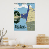 Vintage Travel Poster met Fort Marion (Keuken)