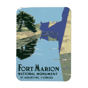 Vintage Travel Poster met Fort Marion Magneet