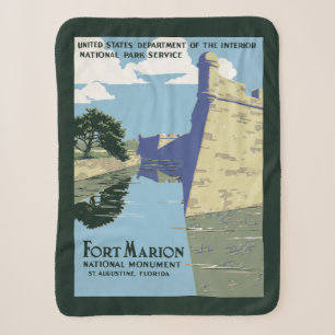 Vintage Travel Poster met Fort Marion Sherpa Deken