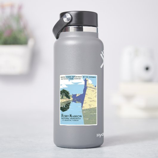 Vintage Travel Poster met Fort Marion Sticker (HydroFlask)