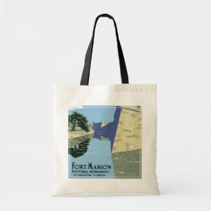 Vintage Travel Poster met Fort Marion Tote Bag