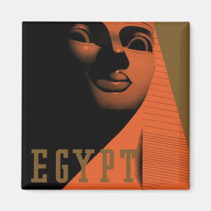 Vintage Travel Poster met Sphinx, Egypte, Afrika Magneet