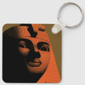 Vintage Travel Poster met Sphinx, Egypte, Afrika Sleutelhanger (Achterkant)