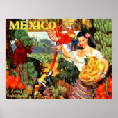 Vintage Travel Poster Mexico (Voorkant)
