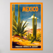 Vintage Travel Poster Mexico (Voorkant)