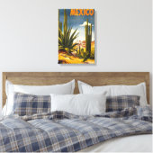 Vintage Travel Poster Mexico Canvas Afdruk (Insitu (Slaapkamer))