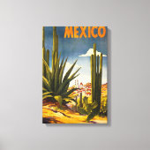 Vintage Travel Poster Mexico Canvas Afdruk (Voorkant)