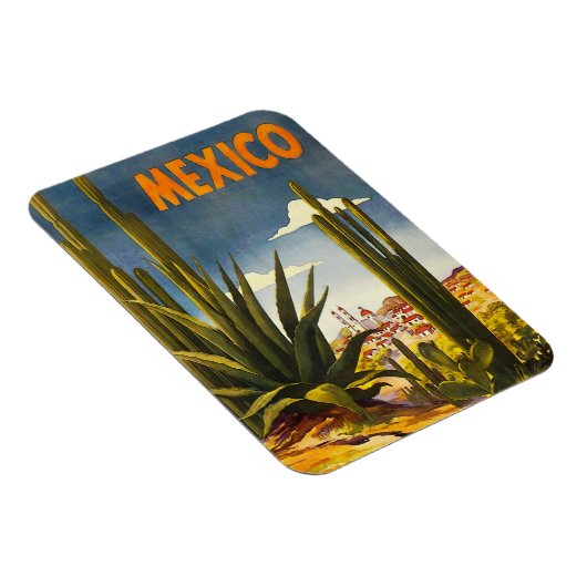 Vintage Travel Poster Mexico Magneet (Rechterzijde)