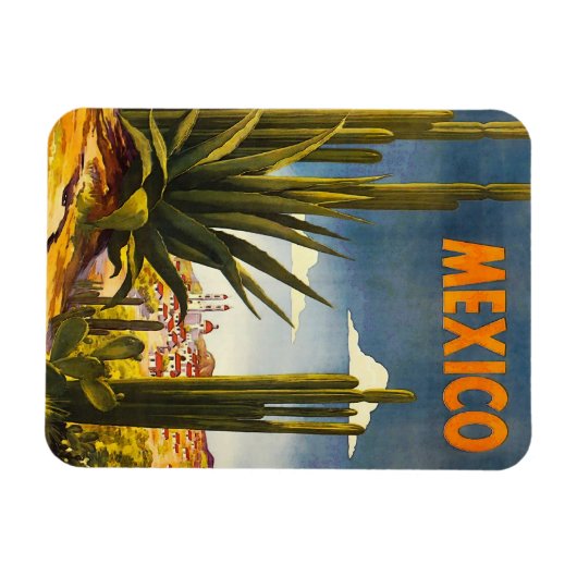 Vintage Travel Poster Mexico Magneet (Horizontaal)