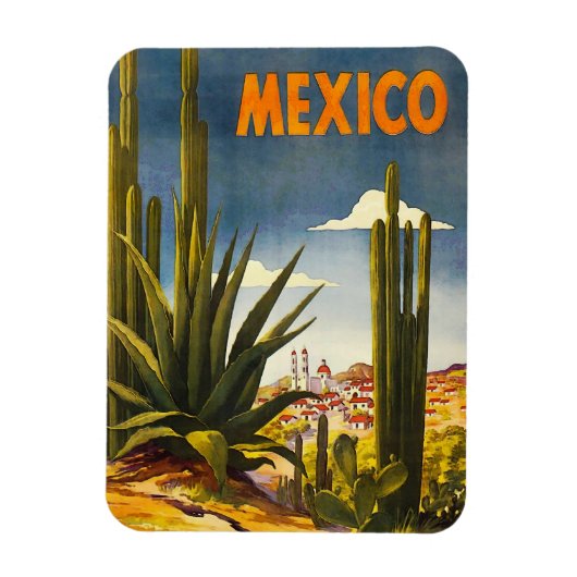 Vintage Travel Poster Mexico Magneet (Verticaal)