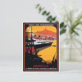 Vintage Travel Poster: Middellandse Zee Briefkaart (Staand voorkant)