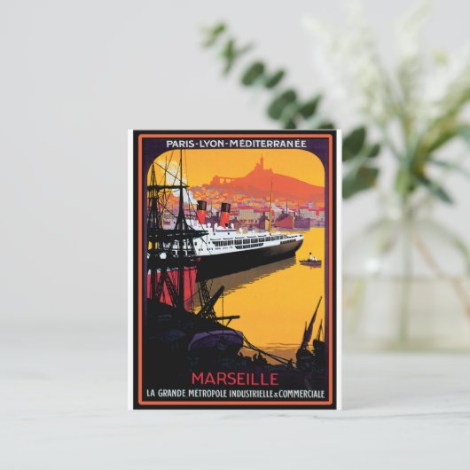 Vintage Travel Poster: Middellandse Zee Briefkaart (Staand voorkant)