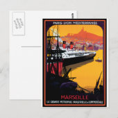 Vintage Travel Poster: Middellandse Zee Briefkaart (Voorkant / Achterkant)