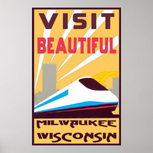 VINTAGE TRAVEL POSTER - MILWAUKEE, WISCONSIN